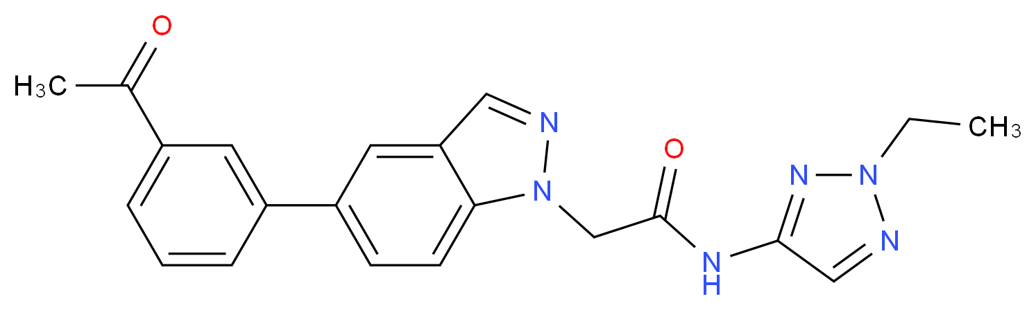 2-[5-(3-acetylphenyl)-1H-indazol-1-yl]-N-(2-ethyl-2H-1,2,3-triazol-4-yl)acetamide_分子结构_CAS_)