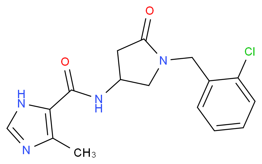 N-[1-(2-chlorobenzyl)-5-oxopyrrolidin-3-yl]-4-methyl-1H-imidazole-5-carboxamide_分子结构_CAS_)