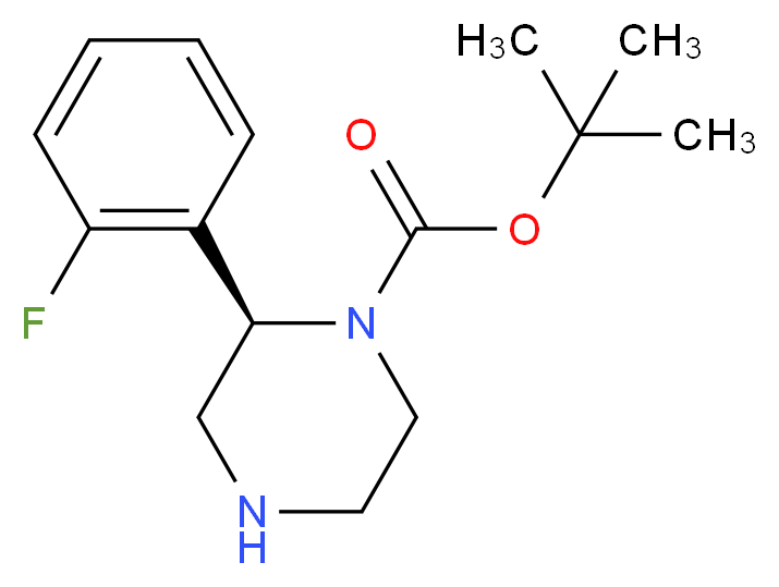 (R)-2-(2-FLUORO-PHENYL)-PIPERAZINE-1-CARBOXYLIC ACID TERT-BUTYL ESTER_分子结构_CAS_)
