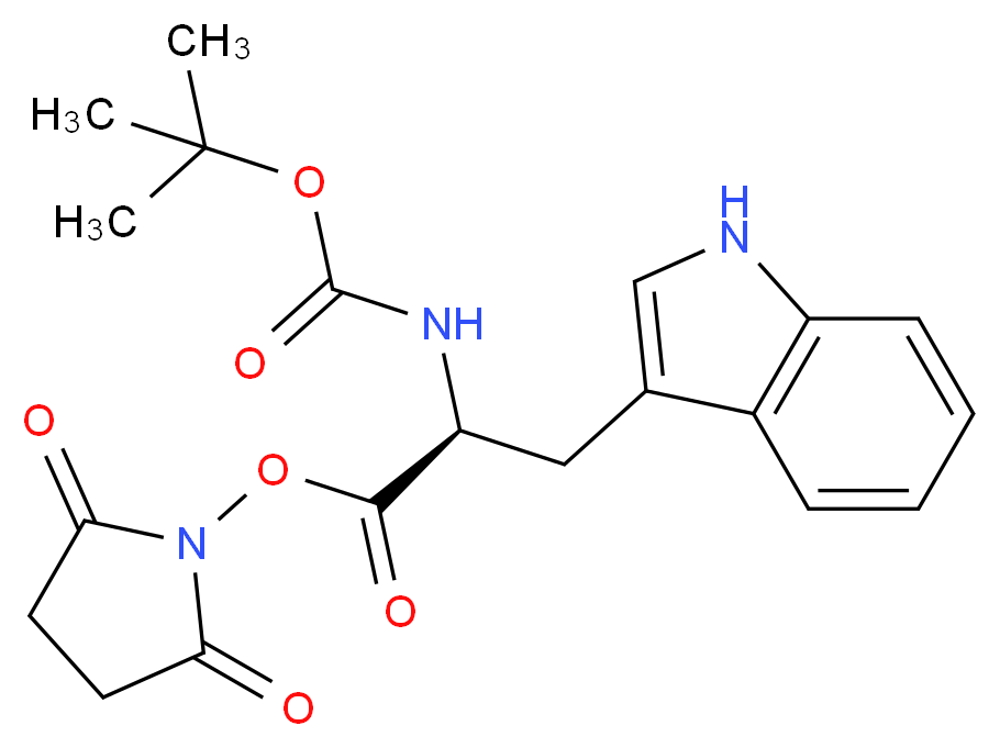 2,5-dioxopyrrolidin-1-yl (2S)-2-{[(tert-butoxy)carbonyl]amino}-3-(1H-indol-3-yl)propanoate_分子结构_CAS_3392-11-8