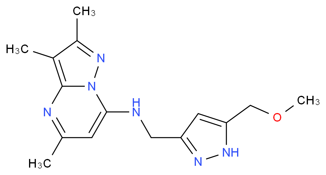 N-{[5-(methoxymethyl)-1H-pyrazol-3-yl]methyl}-2,3,5-trimethylpyrazolo[1,5-a]pyrimidin-7-amine_分子结构_CAS_)