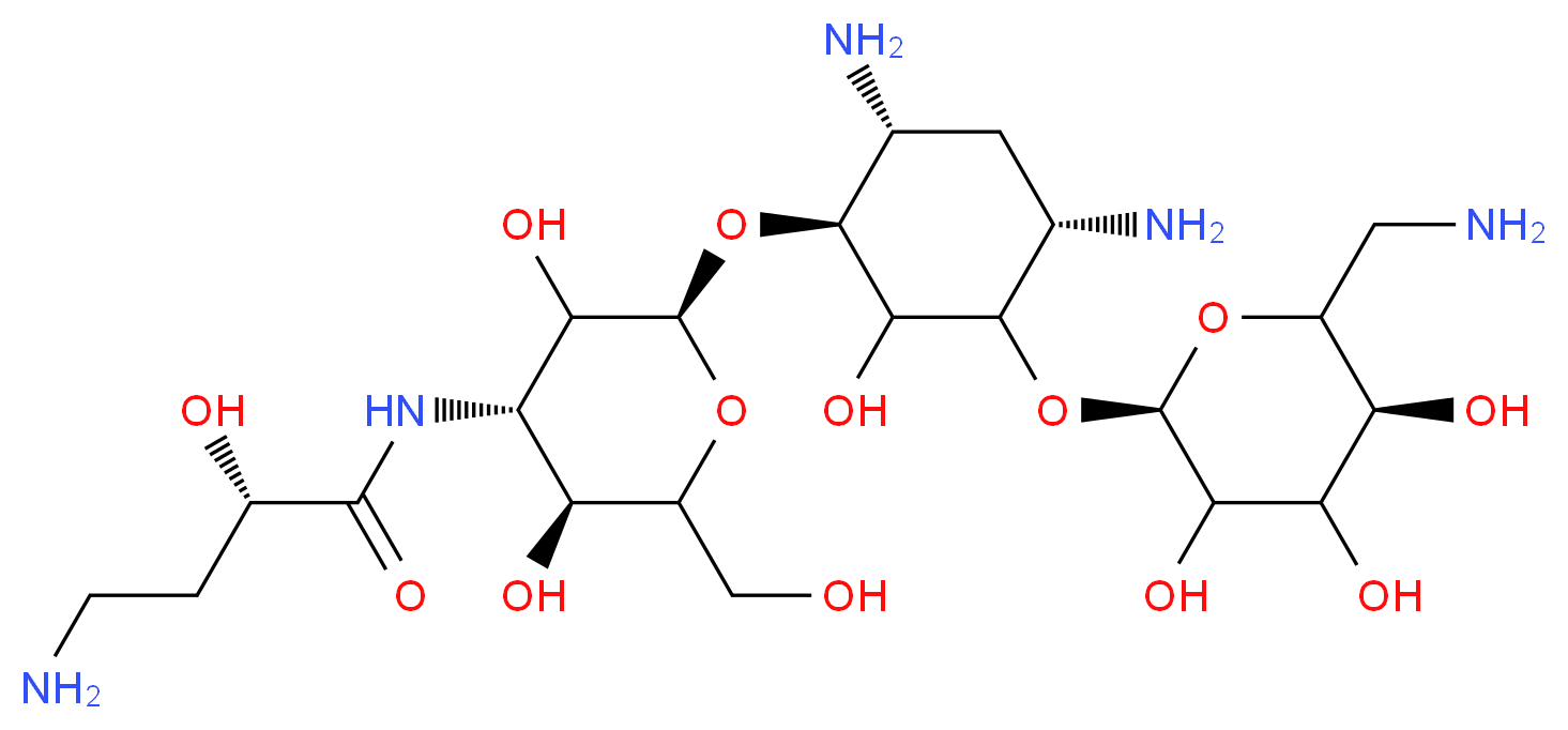 (2S)-4-amino-N-[(2S,4S,5S)-2-{[(1S,4S,6R)-4,6-diamino-3-{[(2R,5S)-6-(aminomethyl)-3,4,5-trihydroxyoxan-2-yl]oxy}-2-hydroxycyclohexyl]oxy}-3,5-dihydroxy-6-(hydroxymethyl)oxan-4-yl]-2-hydroxybutanamide_分子结构_CAS_50725-25-2