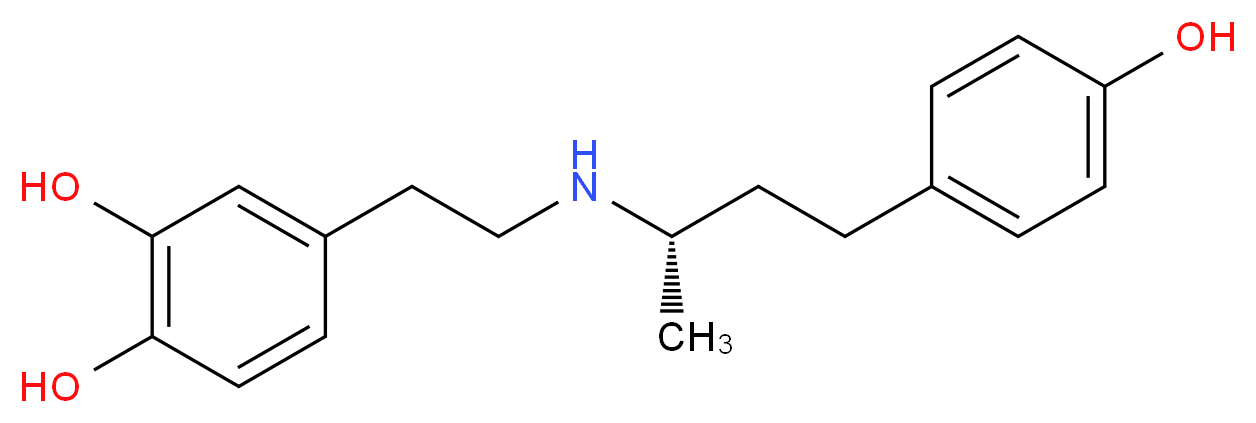 4-(2-{[(2S)-4-(4-hydroxyphenyl)butan-2-yl]amino}ethyl)benzene-1,2-diol_分子结构_CAS_52663-81-7