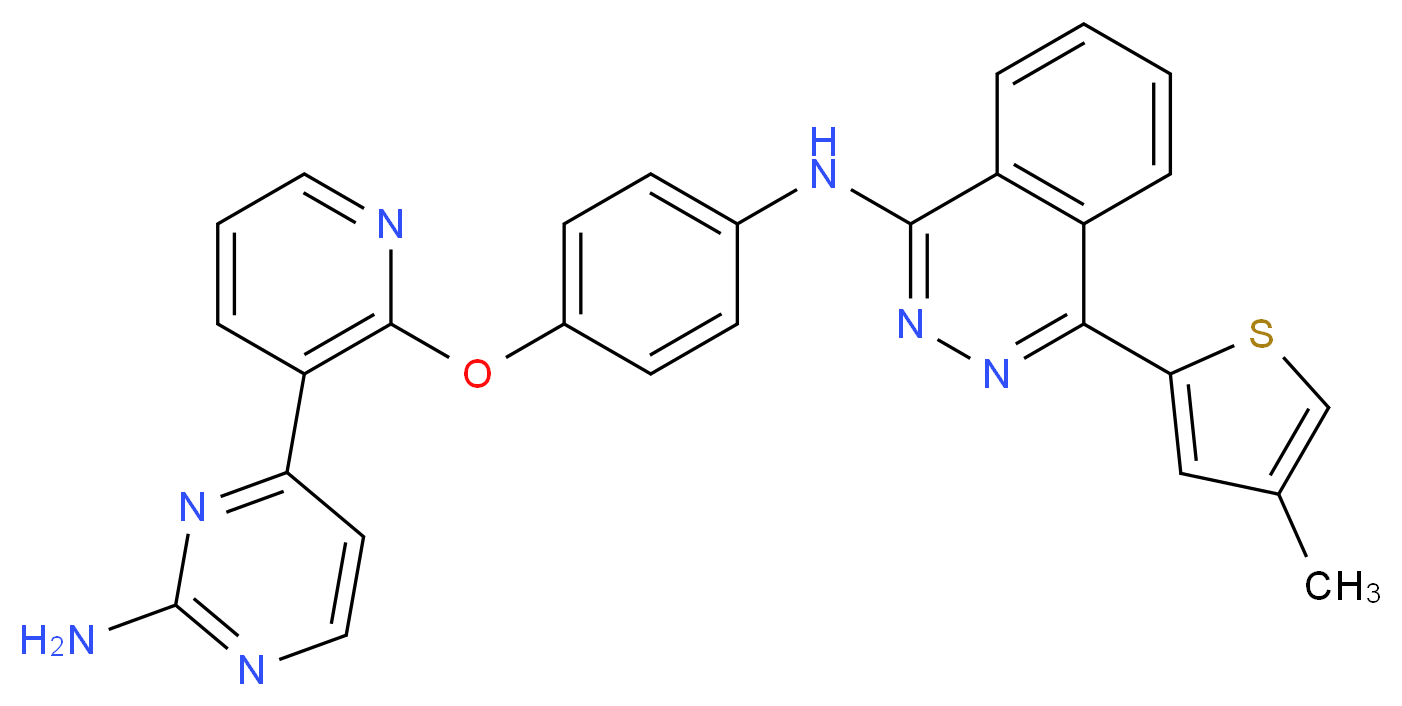 N-(4-{[3-(2-aminopyrimidin-4-yl)pyridin-2-yl]oxy}phenyl)-4-(4-methylthiophen-2-yl)phthalazin-1-amine_分子结构_CAS_945595-80-2