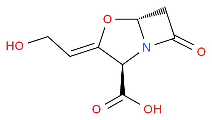 (2R,3Z,5R)-3-(2-hydroxyethylidene)-7-oxo-4-oxa-1-azabicyclo[3.2.0]heptane-2-carboxylic acid_分子结构_CAS_58001-44-8