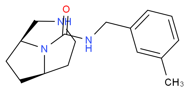 (1S*,6R*)-N-(3-methylbenzyl)-3,9-diazabicyclo[4.2.1]nonane-9-carboxamide_分子结构_CAS_)