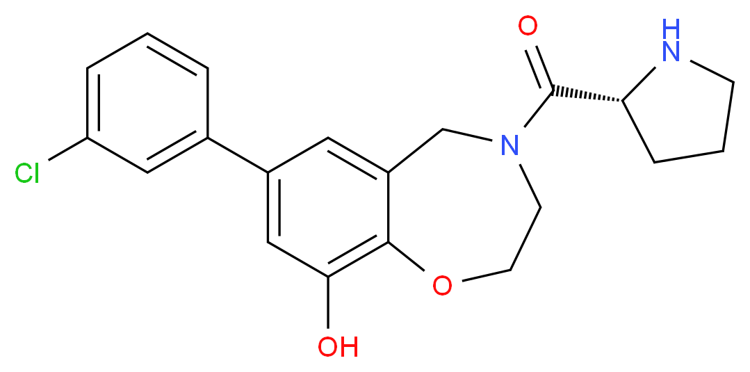 7-(3-chlorophenyl)-4-D-prolyl-2,3,4,5-tetrahydro-1,4-benzoxazepin-9-ol_分子结构_CAS_)