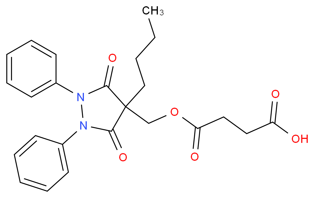 4-[(4-butyl-3,5-dioxo-1,2-diphenylpyrazolidin-4-yl)methoxy]-4-oxobutanoic acid_分子结构_CAS_27470-51-5