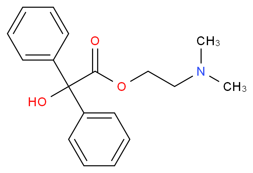2-(dimethylamino)ethyl 2-hydroxy-2,2-diphenylacetate_分子结构_CAS_968-46-7