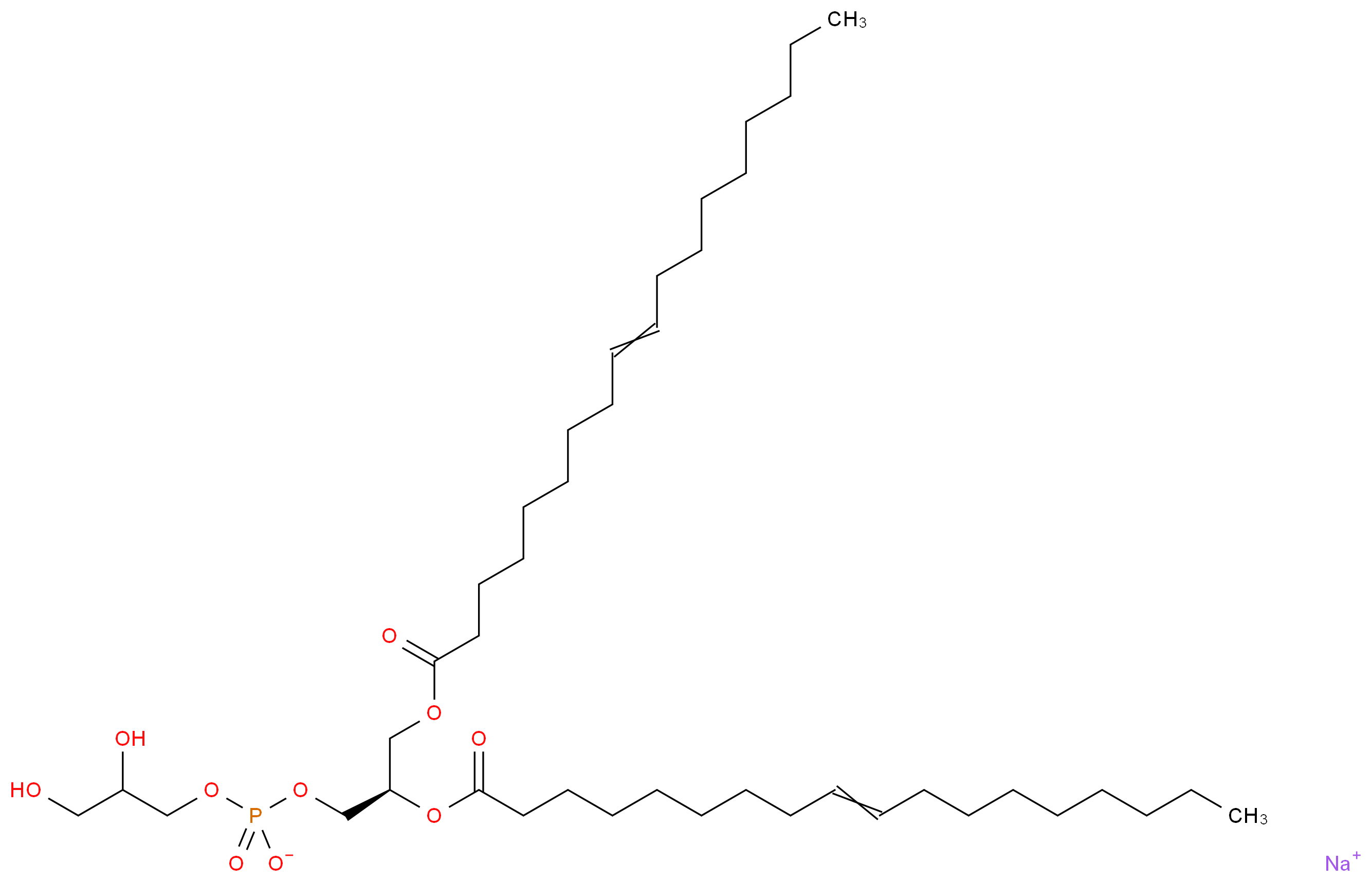 1,2-二油酰基-sn-甘油-3-磷酰-rac-(1-甘油) 钠盐_分子结构_CAS_67254-28-8)