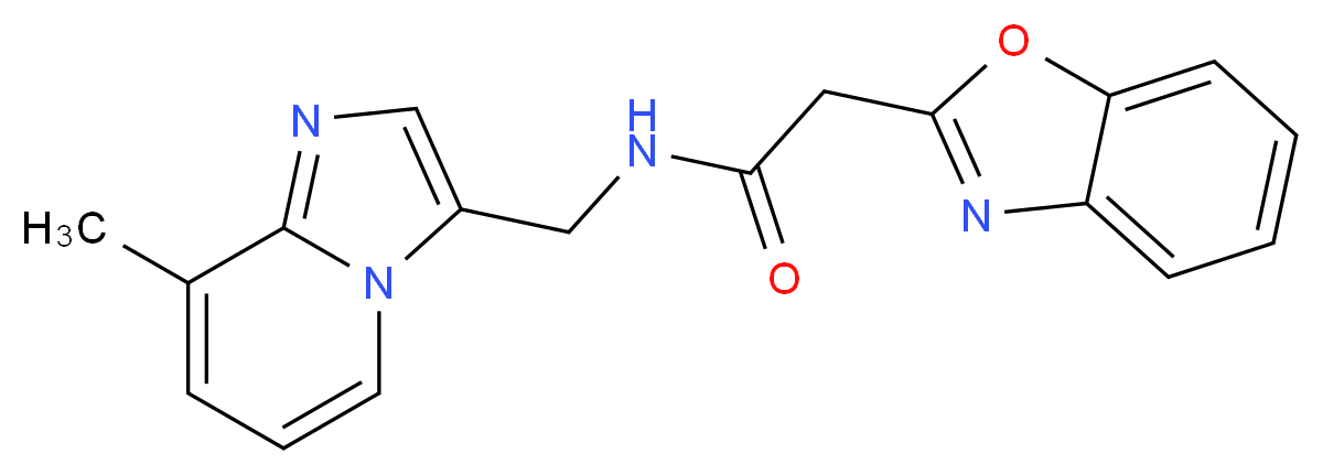 2-(1,3-benzoxazol-2-yl)-N-[(8-methylimidazo[1,2-a]pyridin-3-yl)methyl]acetamide_分子结构_CAS_)