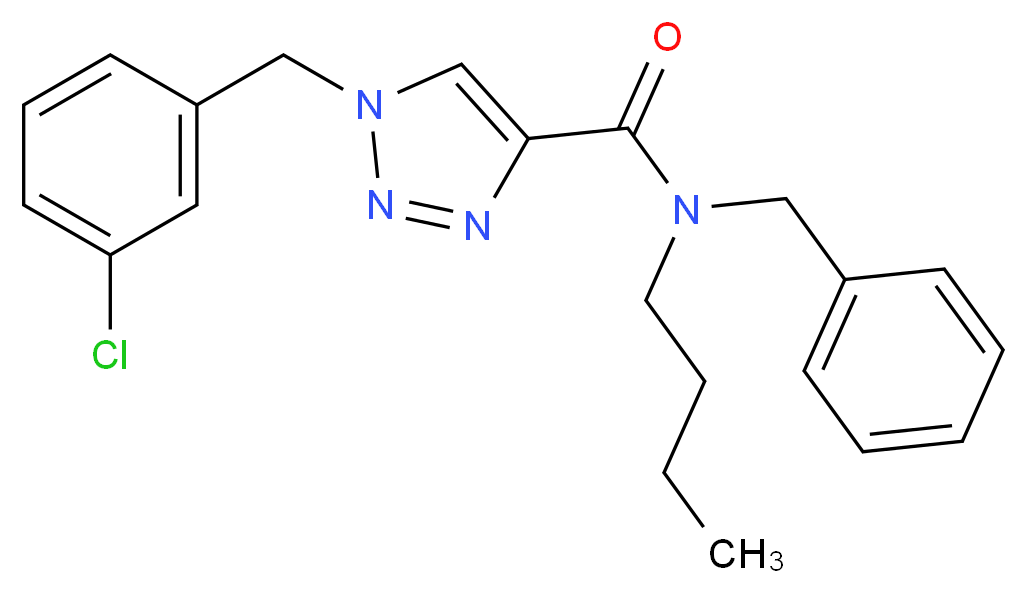 N-benzyl-N-butyl-1-(3-chlorobenzyl)-1H-1,2,3-triazole-4-carboxamide_分子结构_CAS_)