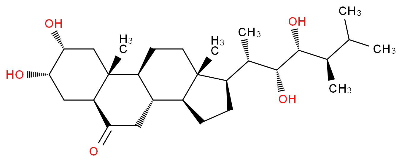 (1S,2R,4R,5S,7S,10S,11S,14R,15S)-14-[(2S,3R,4R,5R)-3,4-dihydroxy-5,6-dimethylheptan-2-yl]-4,5-dihydroxy-2,15-dimethyltetracyclo[8.7.0.0<sup>2</sup>,<sup>7</sup>.0<sup>1</sup><sup>1</sup>,<sup>1</sup><sup>5</sup>]heptadecan-8-one_分子结构_CAS_72050-71-6