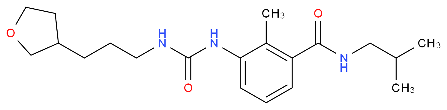 N-isobutyl-2-methyl-3-[({[3-(tetrahydrofuran-3-yl)propyl]amino}carbonyl)amino]benzamide_分子结构_CAS_)