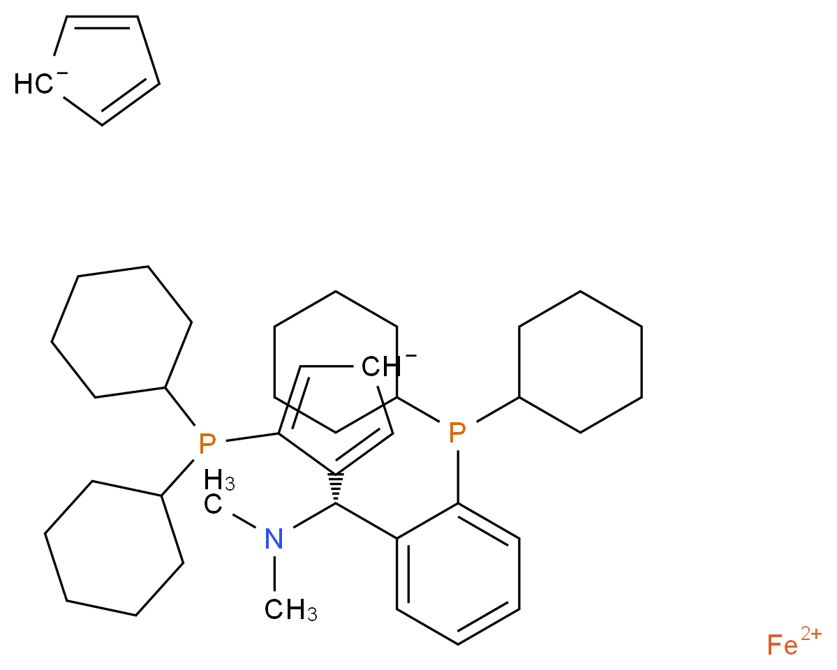 (SP)-1-二环己基膦-2-[(S)-α-(二甲氨基)-2-(二环己基膦)苄基]二茂铁_分子结构_CAS_914089-00-2)