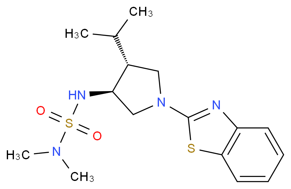 N'-[(3S*,4R*)-1-(1,3-benzothiazol-2-yl)-4-isopropyl-3-pyrrolidinyl]-N,N-dimethylsulfamide_分子结构_CAS_)