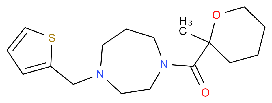 1-[(2-methyltetrahydro-2H-pyran-2-yl)carbonyl]-4-(2-thienylmethyl)-1,4-diazepane_分子结构_CAS_)