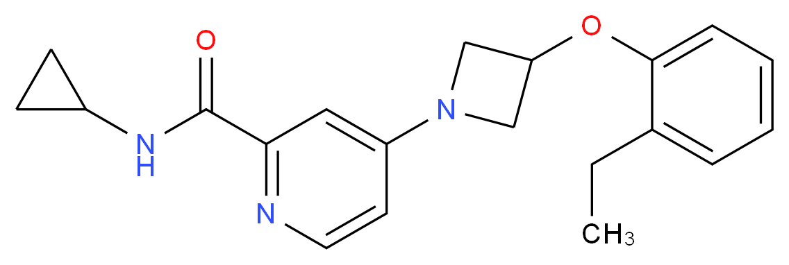 N-cyclopropyl-4-[3-(2-ethylphenoxy)-1-azetidinyl]-2-pyridinecarboxamide_分子结构_CAS_)