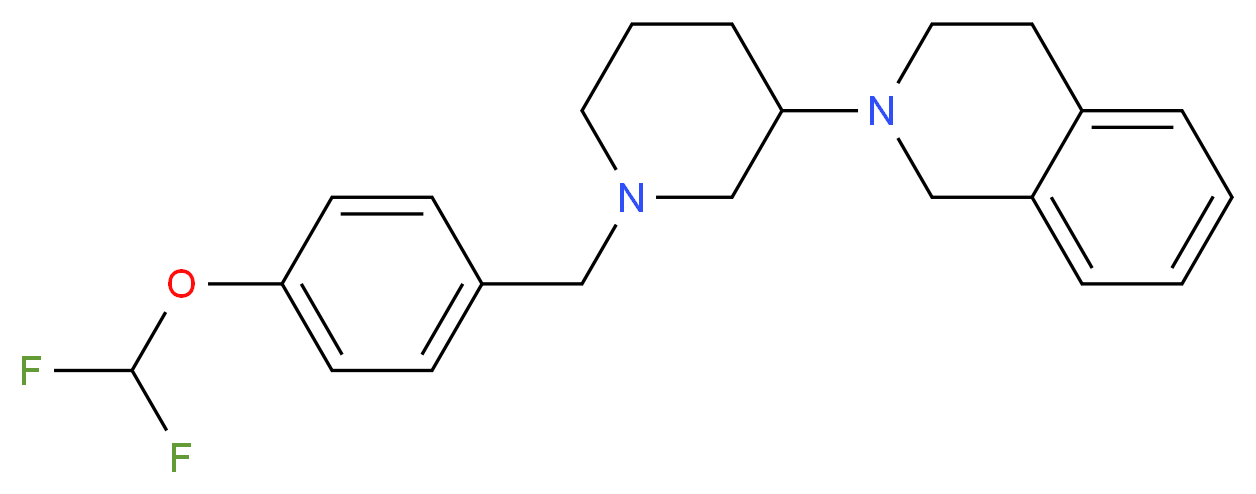 2-{1-[4-(difluoromethoxy)benzyl]-3-piperidinyl}-1,2,3,4-tetrahydroisoquinoline_分子结构_CAS_)