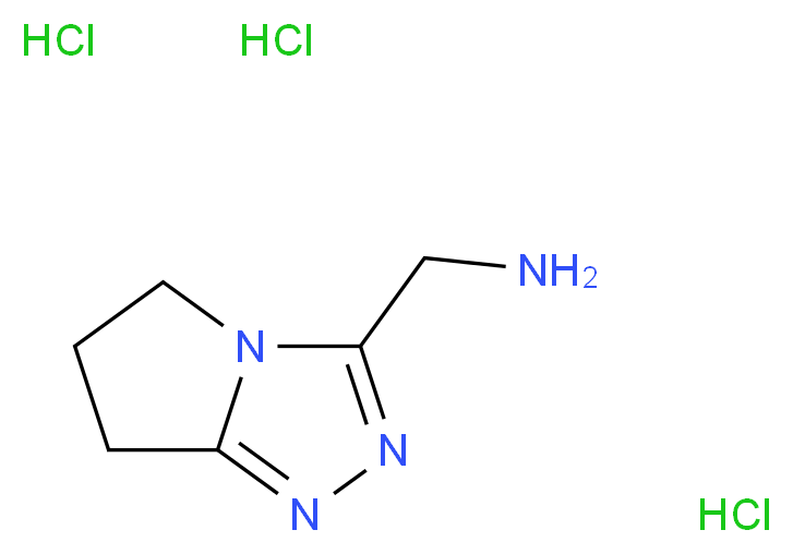 5H,6H,7H-pyrrolo[2,1-c][1,2,4]triazol-3-ylmethanamine trihydrochloride_分子结构_CAS_923156-44-9