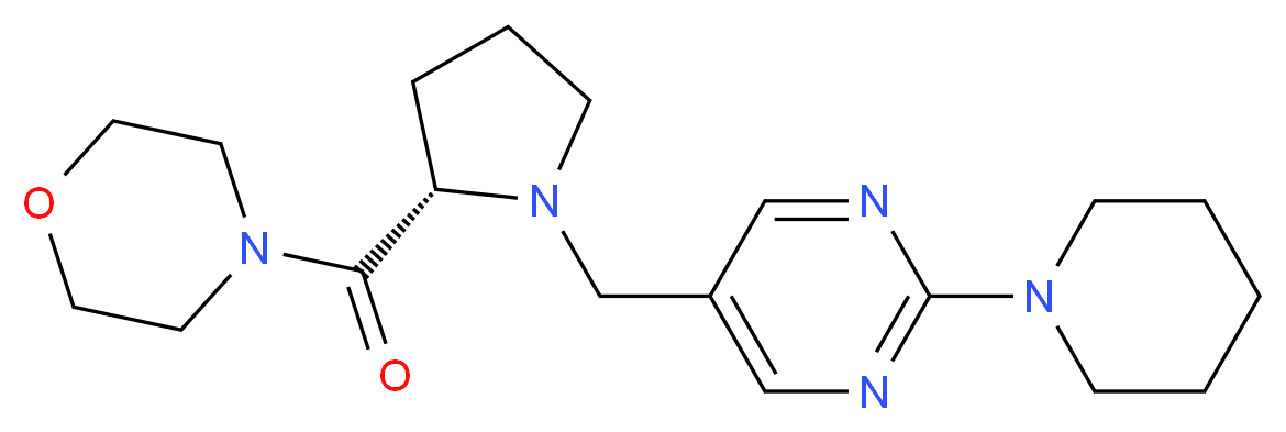 4-{1-[(2-piperidin-1-ylpyrimidin-5-yl)methyl]-L-prolyl}morpholine_分子结构_CAS_)
