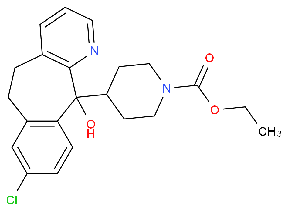 ethyl 4-{13-chloro-2-hydroxy-4-azatricyclo[9.4.0.0<sup>3</sup>,<sup>8</sup>]pentadeca-1(11),3(8),4,6,12,14-hexaen-2-yl}piperidine-1-carboxylate_分子结构_CAS_133284-74-9