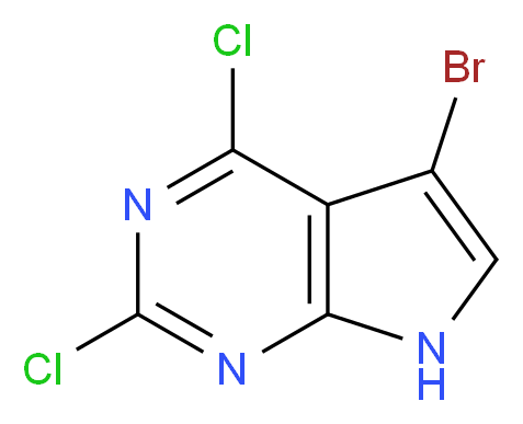 5-bromo-2,4-dichloro-7H-pyrrolo[2,3-d]pyrimidine_分子结构_CAS_900789-14-2