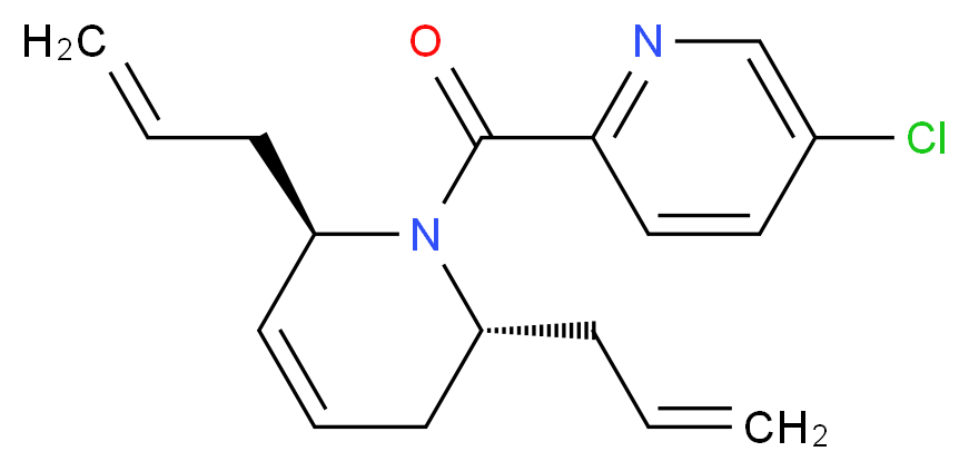 5-chloro-2-{[(2R*,6R*)-2,6-diallyl-3,6-dihydropyridin-1(2H)-yl]carbonyl}pyridine_分子结构_CAS_)