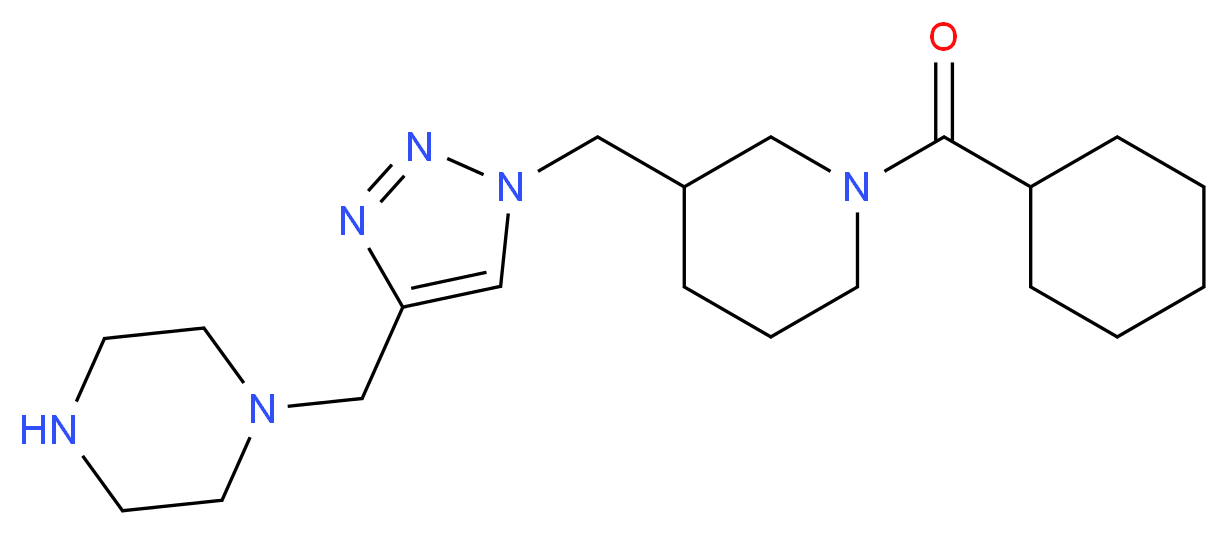 1-[(1-{[1-(cyclohexylcarbonyl)piperidin-3-yl]methyl}-1H-1,2,3-triazol-4-yl)methyl]piperazine_分子结构_CAS_)