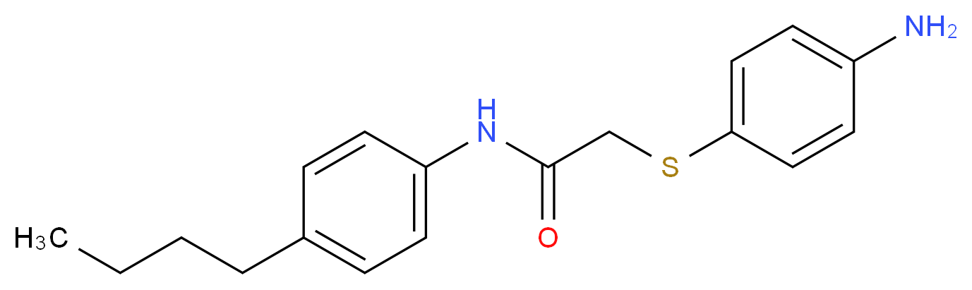 2-[(4-aminophenyl)sulfanyl]-N-(4-butylphenyl)acetamide_分子结构_CAS_763128-02-5