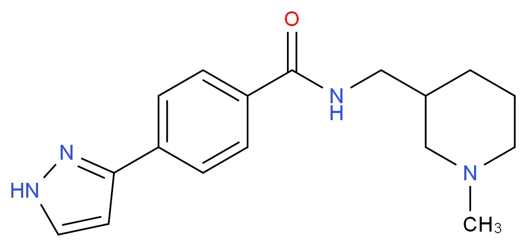 N-[(1-methylpiperidin-3-yl)methyl]-4-(1H-pyrazol-3-yl)benzamide_分子结构_CAS_)