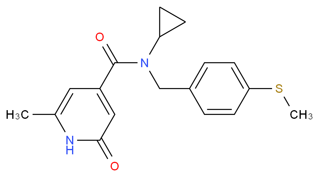 N-cyclopropyl-6-methyl-N-[4-(methylthio)benzyl]-2-oxo-1,2-dihydropyridine-4-carboxamide_分子结构_CAS_)