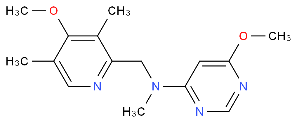 6-methoxy-N-[(4-methoxy-3,5-dimethylpyridin-2-yl)methyl]-N-methylpyrimidin-4-amine_分子结构_CAS_)