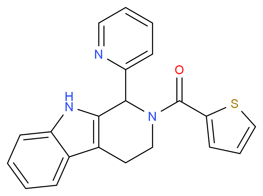 1-(2-pyridinyl)-2-(2-thienylcarbonyl)-2,3,4,9-tetrahydro-1H-beta-carboline_分子结构_CAS_)