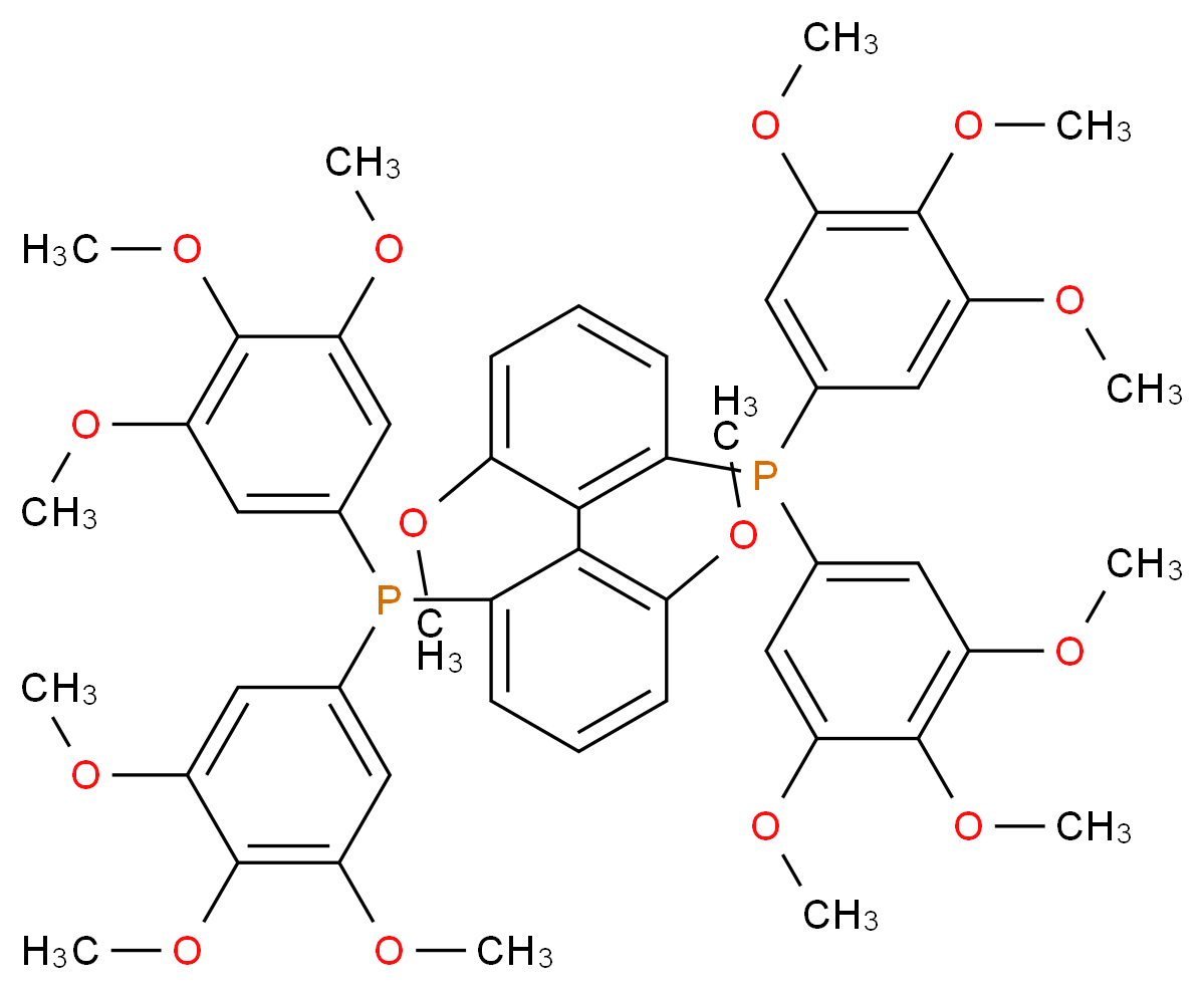 (2-{2-[bis(3,4,5-trimethoxyphenyl)phosphanyl]-6-methoxyphenyl}-3-methoxyphenyl)bis(3,4,5-trimethoxyphenyl)phosphane_分子结构_CAS_927396-01-8