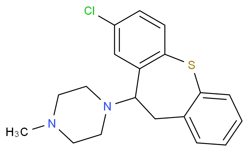 1-{6-chloro-2-thiatricyclo[9.4.0.0<sup>3</sup>,<sup>8</sup>]pentadeca-1(15),3(8),4,6,11,13-hexaen-9-yl}-4-methylpiperazine_分子结构_CAS_13448-22-1