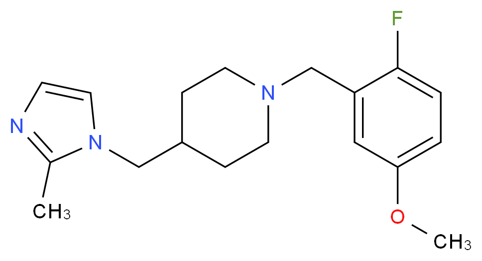 1-(2-fluoro-5-methoxybenzyl)-4-[(2-methyl-1H-imidazol-1-yl)methyl]piperidine_分子结构_CAS_)