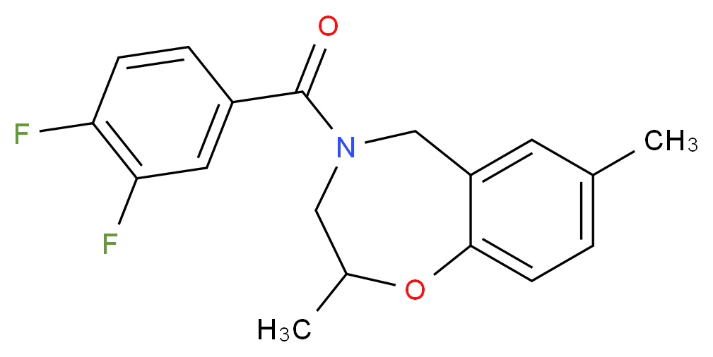 4-(3,4-difluorobenzoyl)-2,7-dimethyl-2,3,4,5-tetrahydro-1,4-benzoxazepine_分子结构_CAS_)