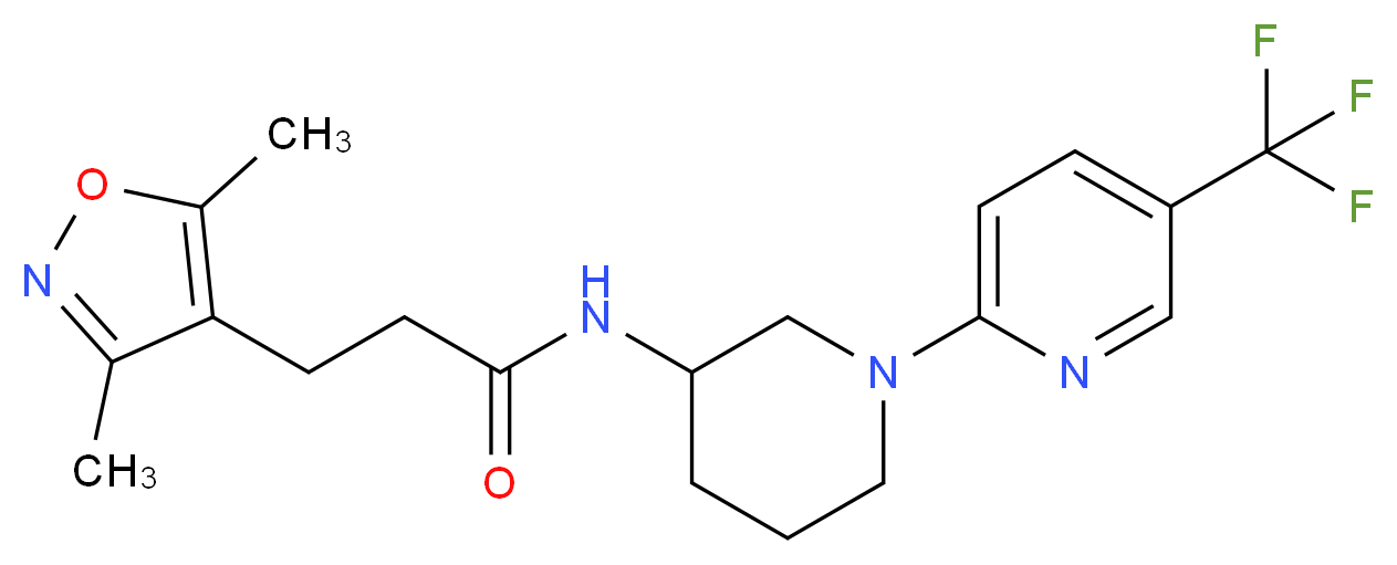 3-(3,5-dimethyl-4-isoxazolyl)-N-{1-[5-(trifluoromethyl)-2-pyridinyl]-3-piperidinyl}propanamide_分子结构_CAS_)