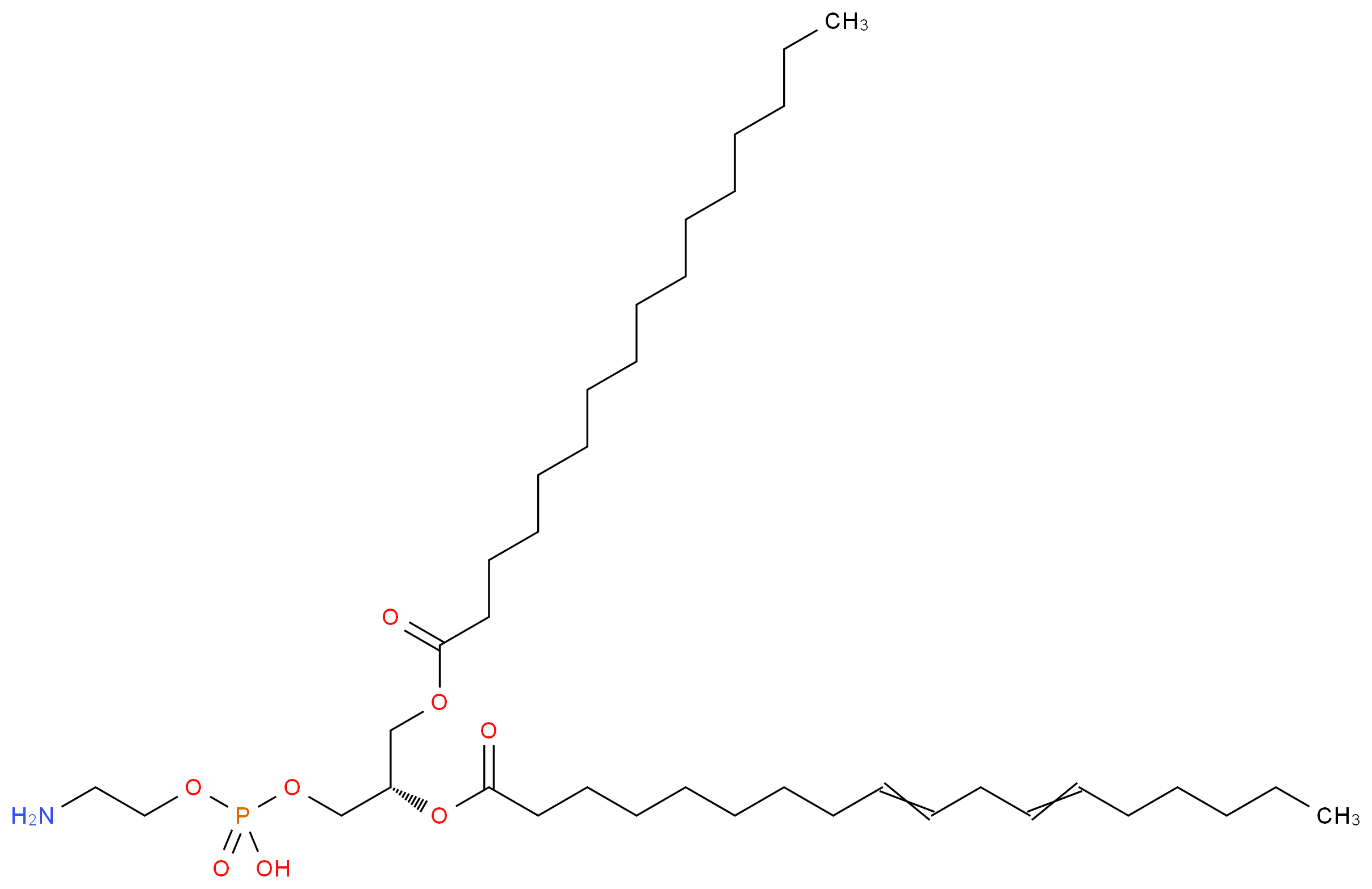 (2-aminoethoxy)[(2S)-3-(hexadecanoyloxy)-2-(octadeca-9,12-dienoyloxy)propoxy]phosphinic acid_分子结构_CAS_13206-00-3