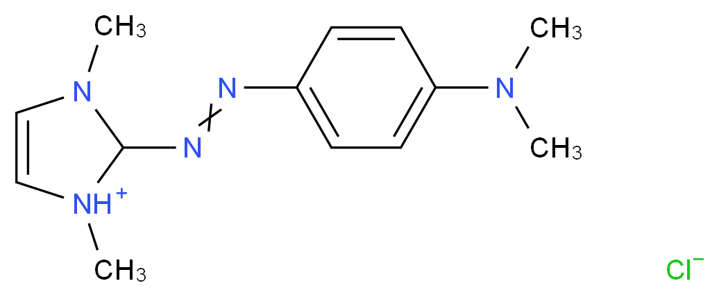 2-{2-[4-(dimethylamino)phenyl]diazen-1-yl}-1,3-dimethyl-2,3-dihydro-1H-imidazol-1-ium chloride_分子结构_CAS_77061-58-6