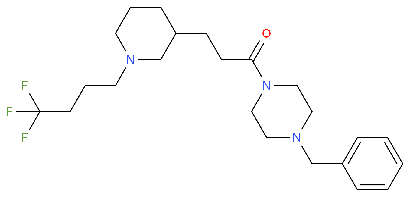 1-benzyl-4-{3-[1-(4,4,4-trifluorobutyl)-3-piperidinyl]propanoyl}piperazine_分子结构_CAS_)