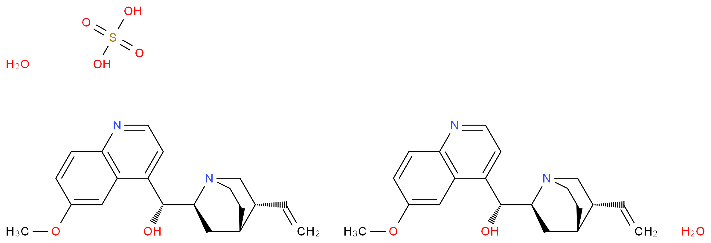 奎宁 半硫酸盐 一水合物_分子结构_CAS_207671-44-1)