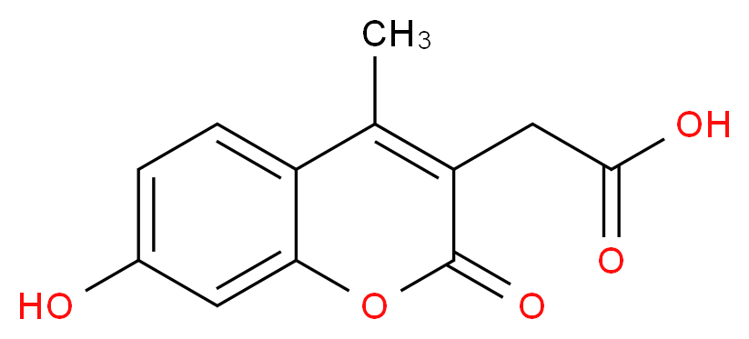 (7-Hydroxy-4-methyl-2-oxo-2H-chromen-3-yl)-acetic acid_分子结构_CAS_)