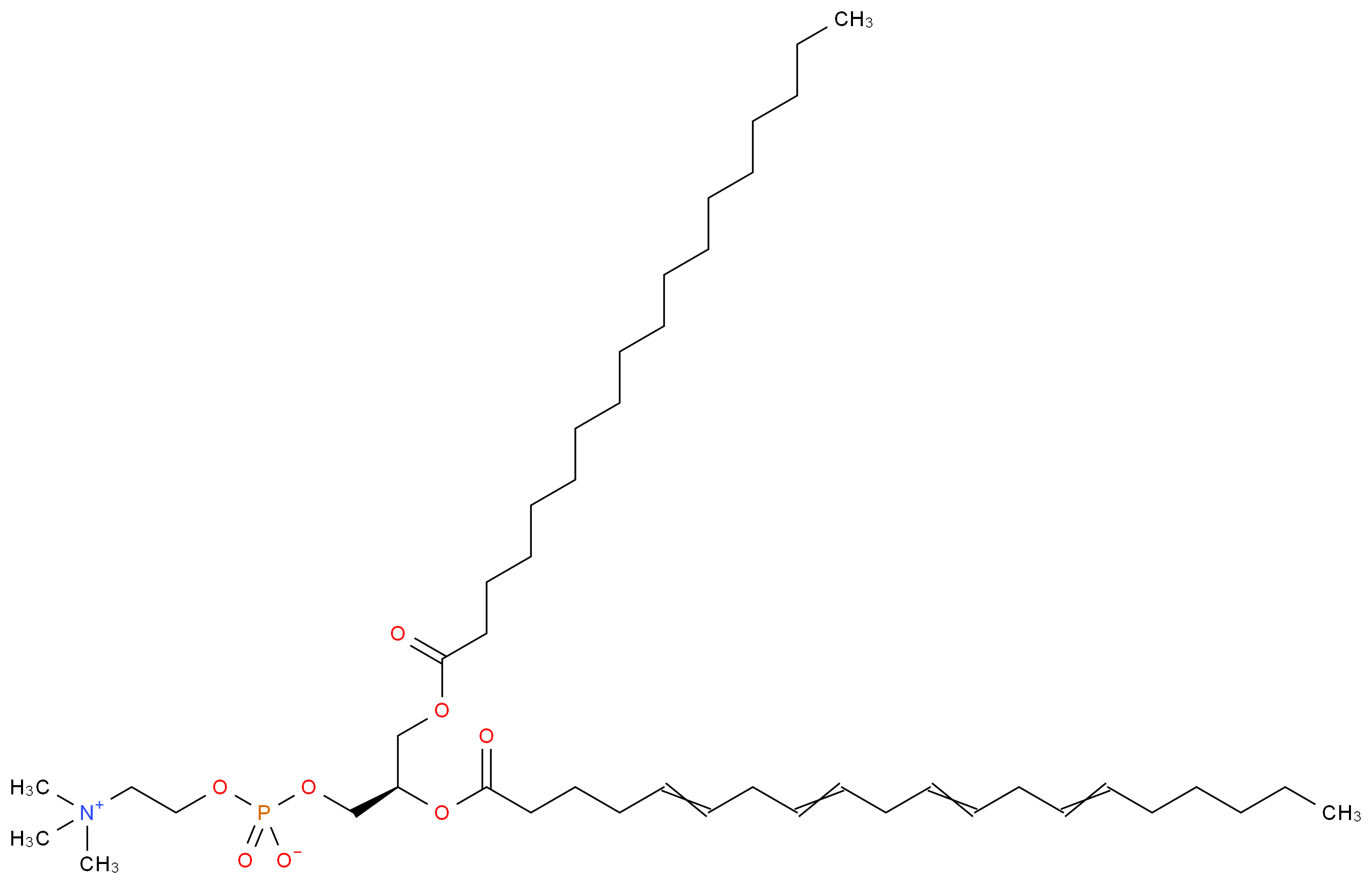 (2-{[(2R)-2-(icosa-5,8,11,14-tetraenoyloxy)-3-(octadecanoyloxy)propyl phosphonato]oxy}ethyl)trimethylazanium_分子结构_CAS_35418-59-8