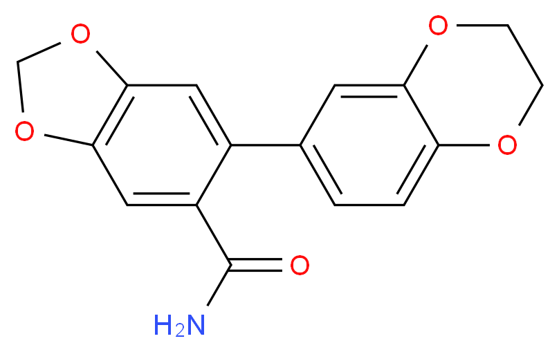 6-(2,3-dihydro-1,4-benzodioxin-6-yl)-1,3-benzodioxole-5-carboxamide_分子结构_CAS_)