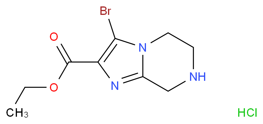 Ethyl 3-bromo-5,6,7,8-tetrahydroimidazo-[1,2-a]pyrazine-2-carboxylate hydrochloride_分子结构_CAS_1170568-70-3)