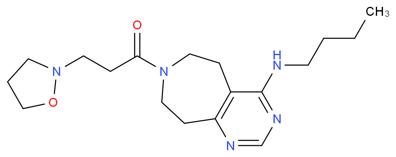 N-butyl-7-(3-isoxazolidin-2-ylpropanoyl)-6,7,8,9-tetrahydro-5H-pyrimido[4,5-d]azepin-4-amine_分子结构_CAS_)