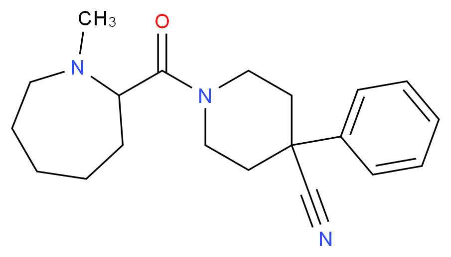 1-[(1-methyl-2-azepanyl)carbonyl]-4-phenyl-4-piperidinecarbonitrile_分子结构_CAS_)