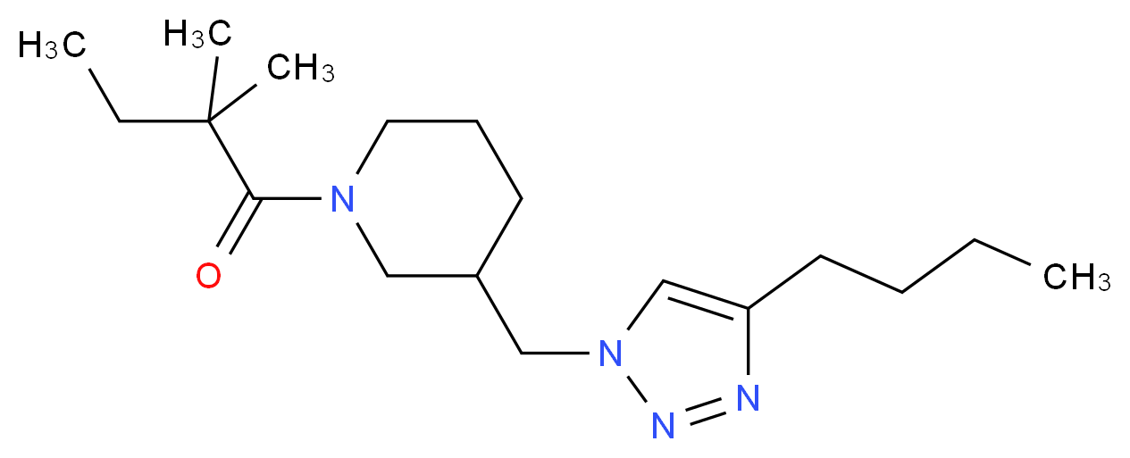 3-[(4-butyl-1H-1,2,3-triazol-1-yl)methyl]-1-(2,2-dimethylbutanoyl)piperidine_分子结构_CAS_)
